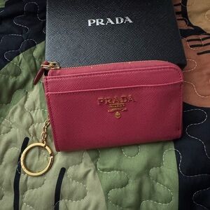 Prada Card Holder with Gold Details